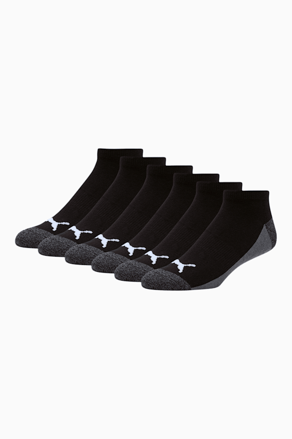 Men's Low Cut Outline Socks [6 Pack], BLACK, extralarge